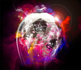 Layered Black and White Soccer Ball Background