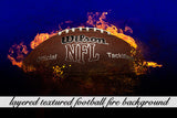 Layered Texture Football Fire Background