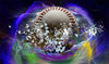 Shattered Baseball Lightning Background