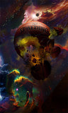 Layered Basketball Space Background