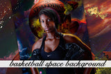 Layered Basketball Space Background