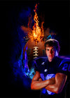 Layered Football Fire Background