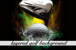 Layered Golf Ball and Club Background